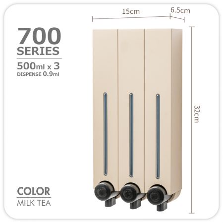 500ml Refillable Triple Dispenser for Sustainable Use